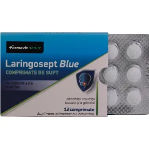 Laringosept Blue pastile, comprimate de supt (Farmavit Nature) 12  tablete