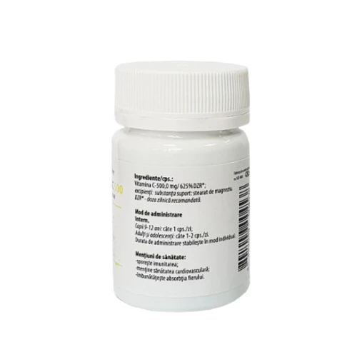 Аскорбиновая кислота, Витамин С, (Acid ascorbic, Farmavit Nature) капсулы 500 мг №60